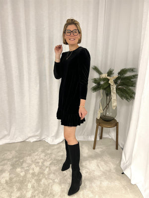 Ella&il Emilie Velour Dress Black