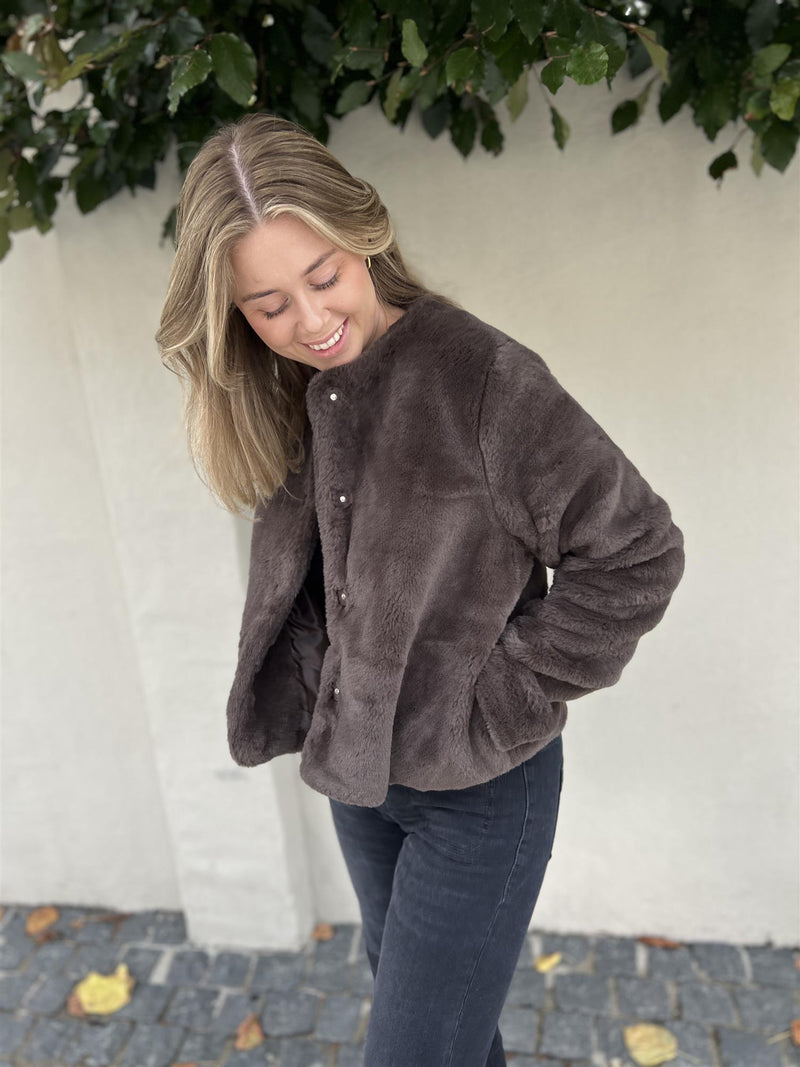 Ella&il Carro Fake fur jacket Brown