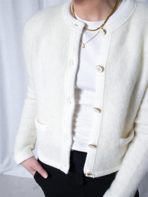 Ella&il Una chunky jacket Bright White