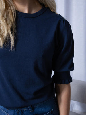 Fabienne Chapot Molly  Short Sleeve Pullover Midnight Blue