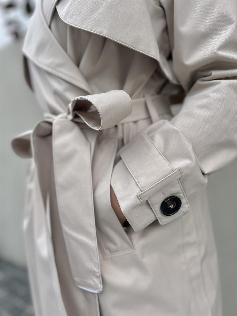 BRGN Regndråpe Trench Coat Sand