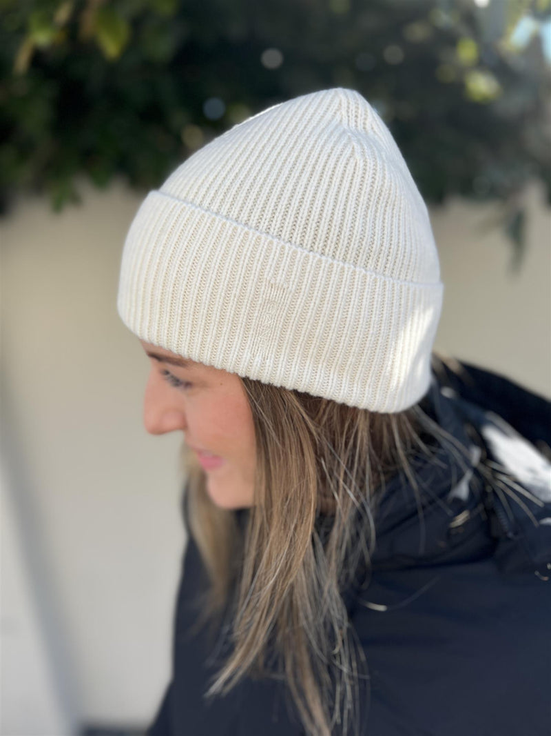 Gant Wool Ribbed Beanie Cream