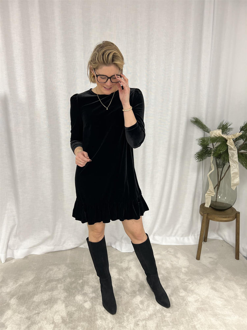 Ella&il Emilie Velour Dress Black