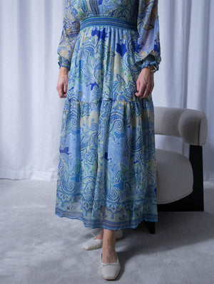 Hale Bob Shelby Long Dress Blue