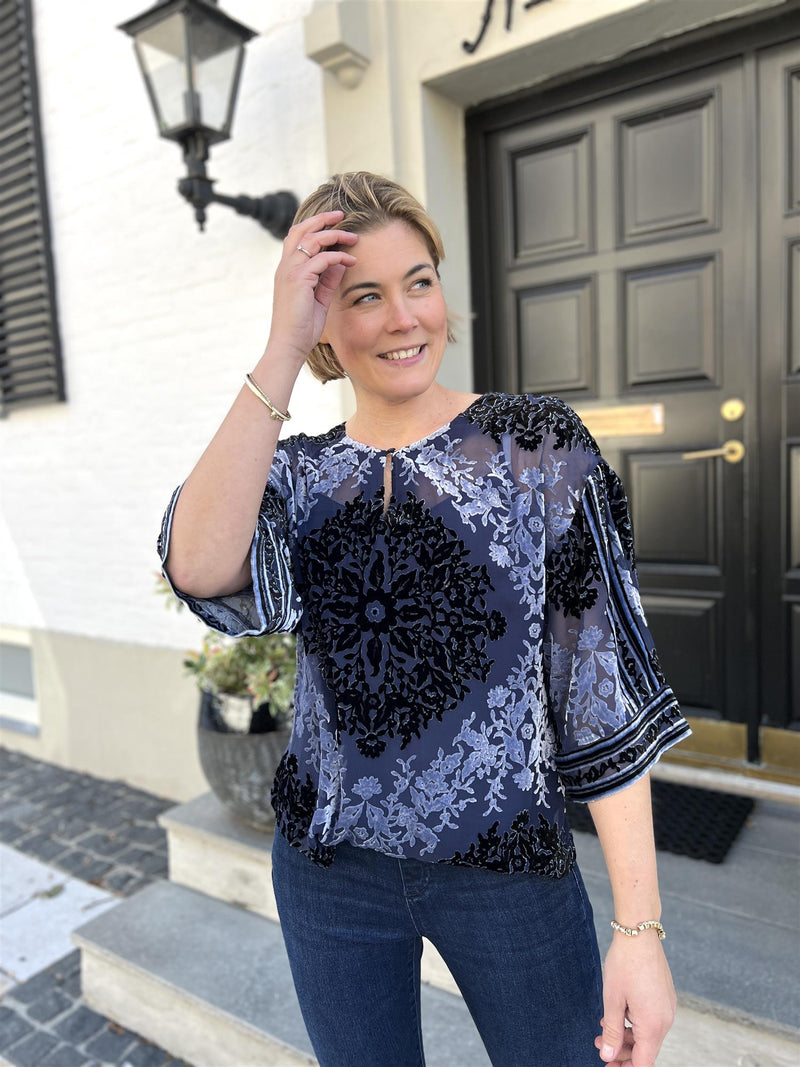 Hale Bob Briar silk-viscose blouse Navy