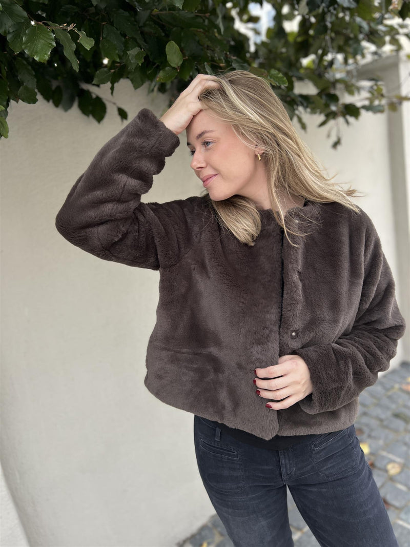 Ella&il Carro Fake fur jacket Brown