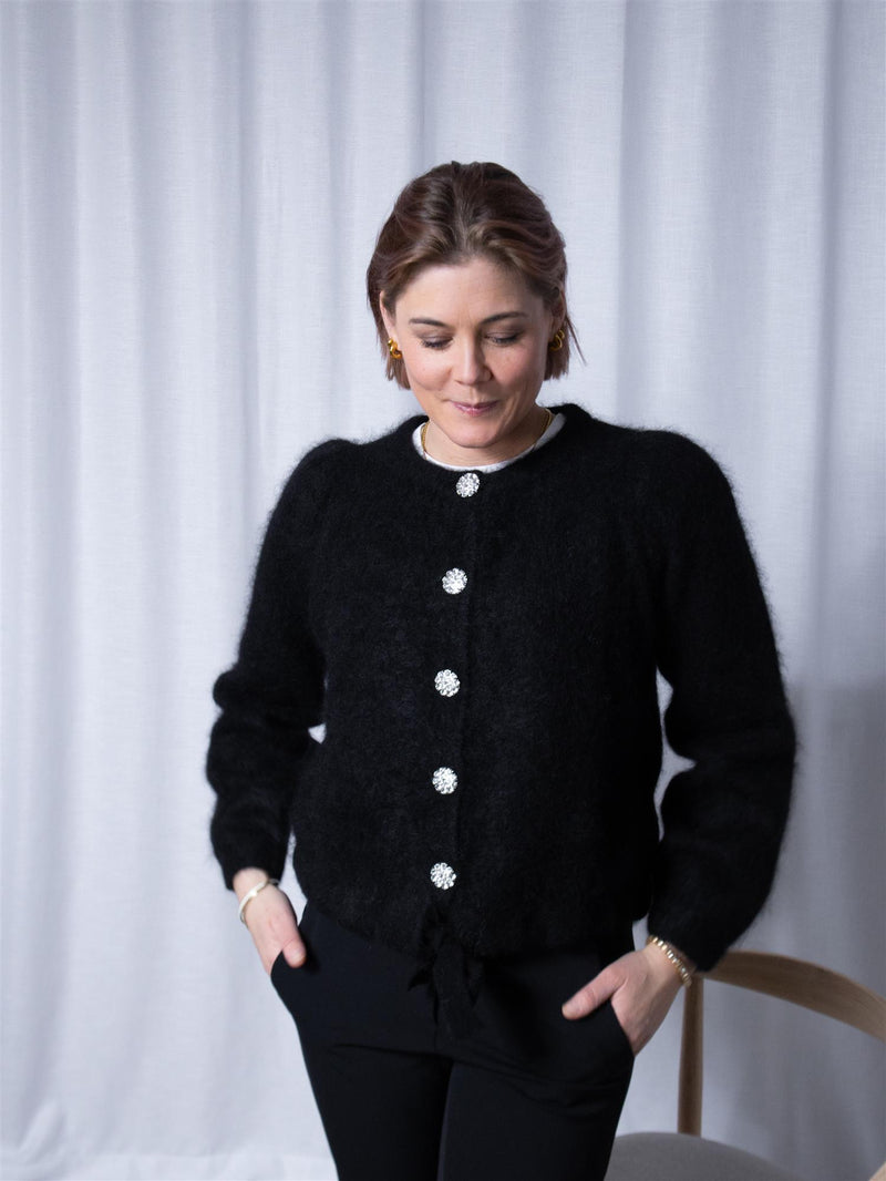 Ella&il Franca lux chunky cardigan Black