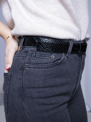 Camilla Pihl Aiden Belt Black Croco