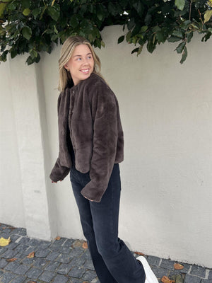 Ella&il Carro Fake fur jacket Brown