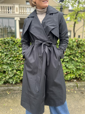 BRGN Regndråpe Trench Coat New Black