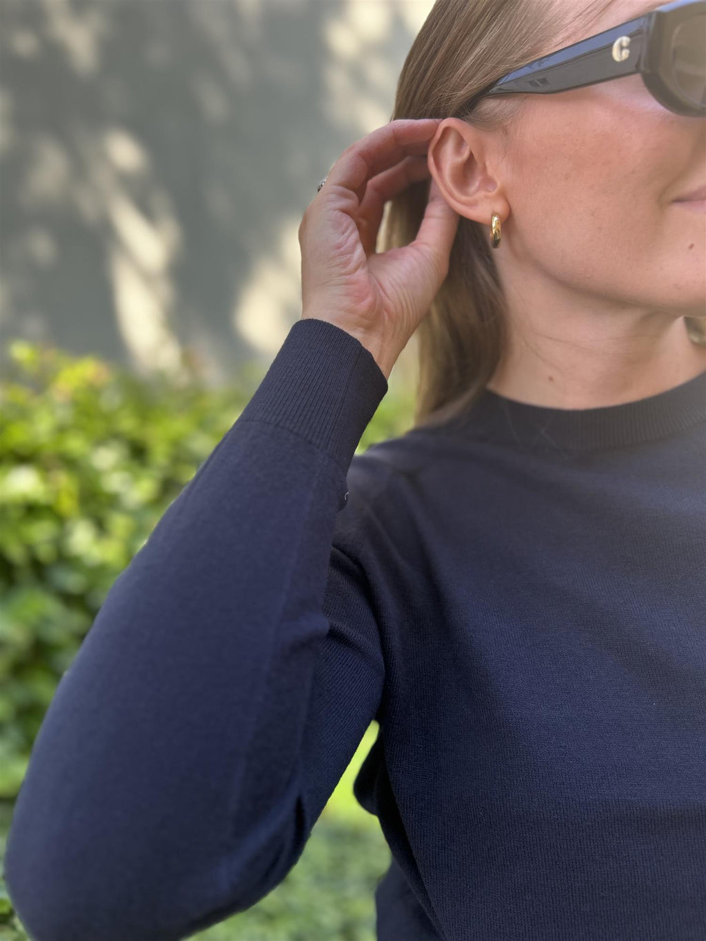 Lexington Freya Cotton/Cashmere Sweater Dark Blue