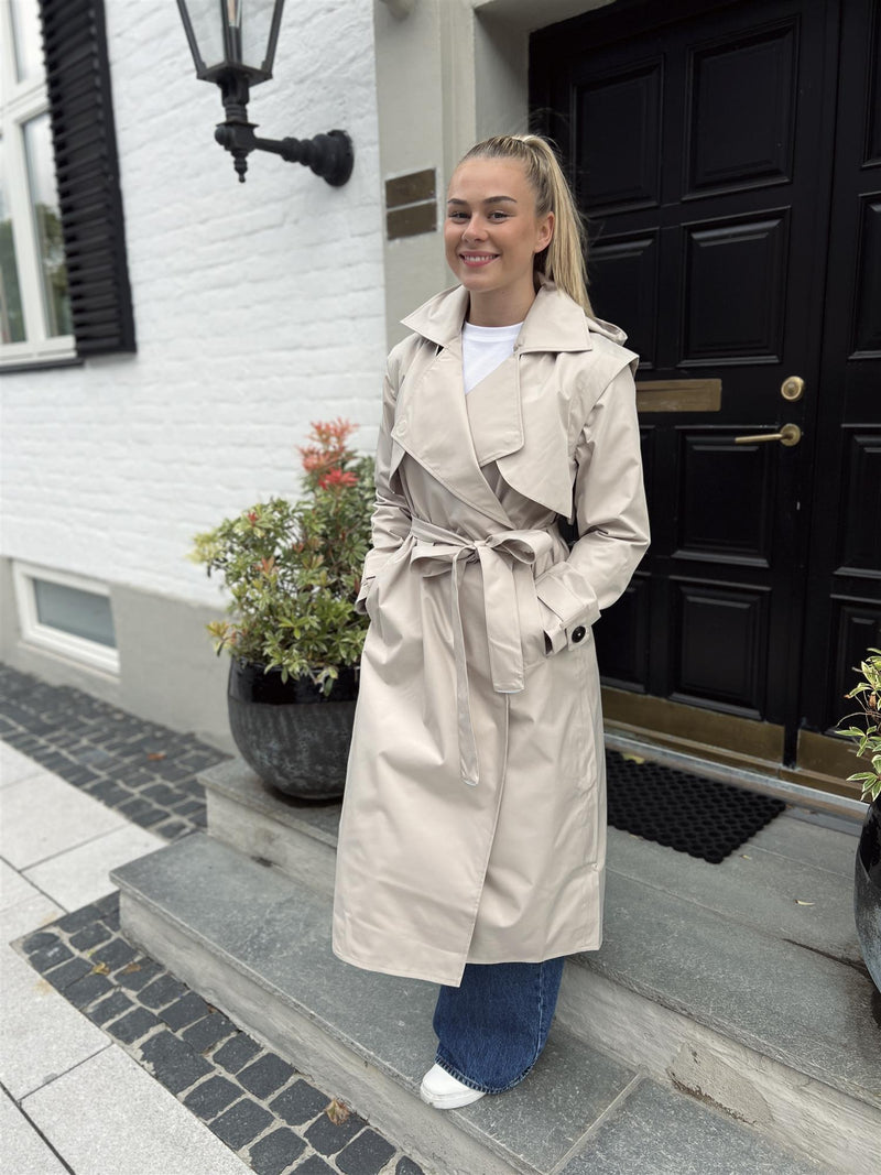 BRGN Regndråpe Trench Coat Sand