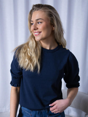 Fabienne Chapot Molly  Short Sleeve Pullover Midnight Blue