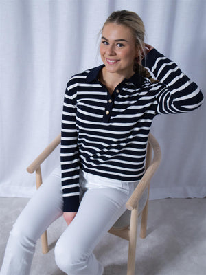 Gant Breton Stripe LS Pique Polo