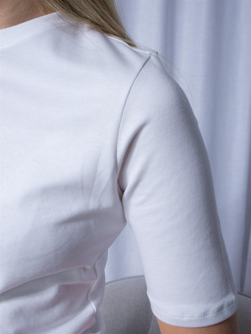 Julie Josephine Half Sleeve Roundneck Tee White