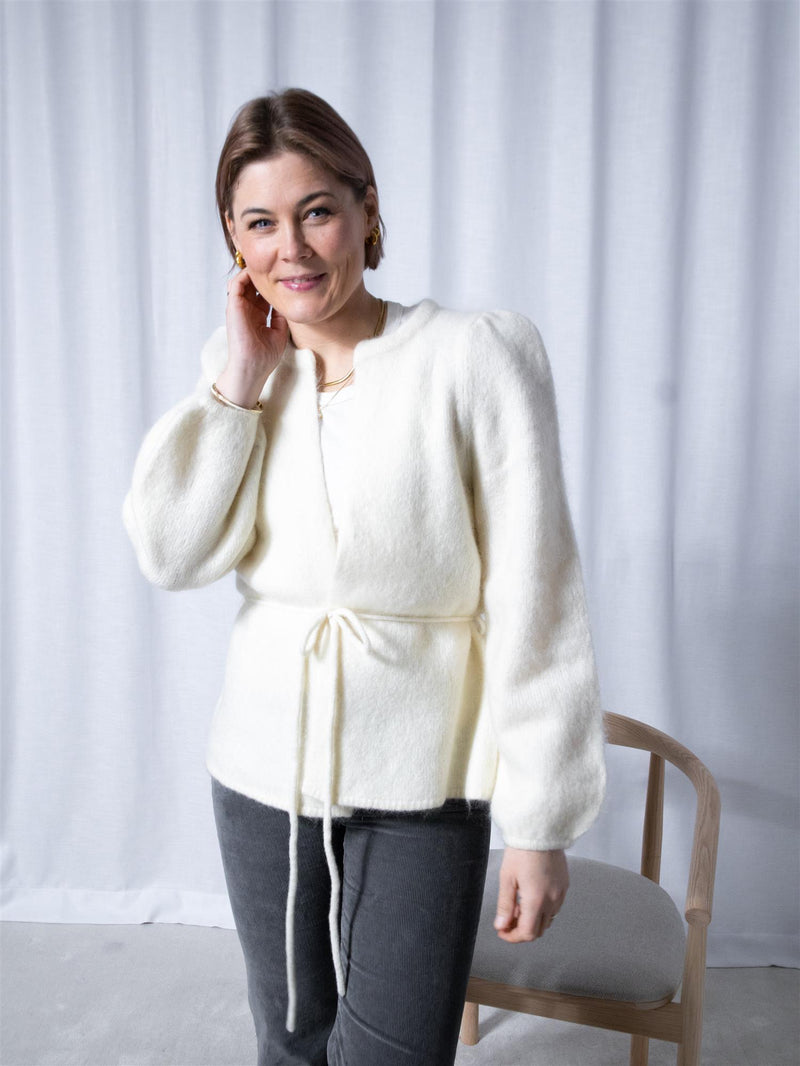 Ella&il Fredrikke Chunky Cardigan Bright White