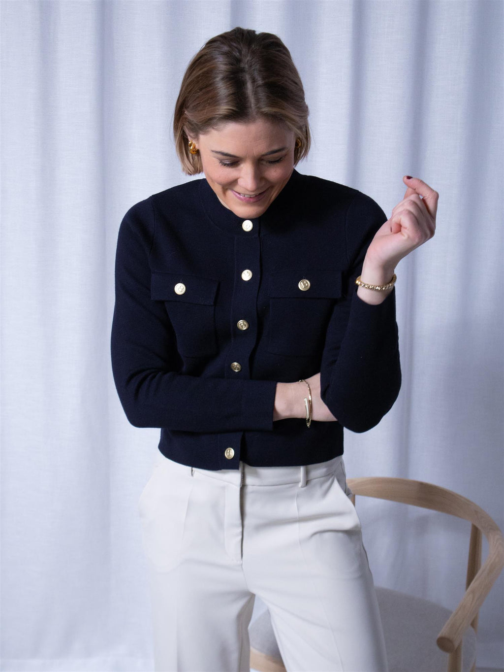 Busnel Allie Solid Cardigan Navy