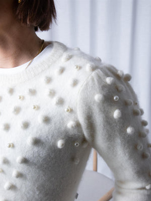 Ella&il Audrey chunky sweater Bright White