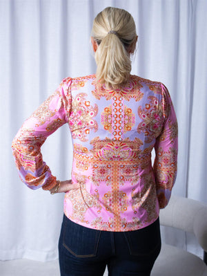 Hale Bob Ailani Blouse Coral