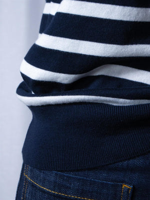 Gant Fine Knit Striped SS Rugger Evening Blue