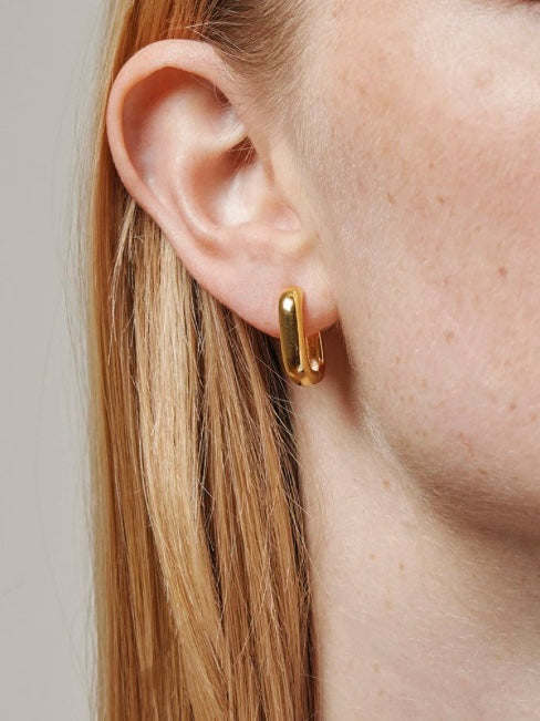 Enamel Hoops Square Gold