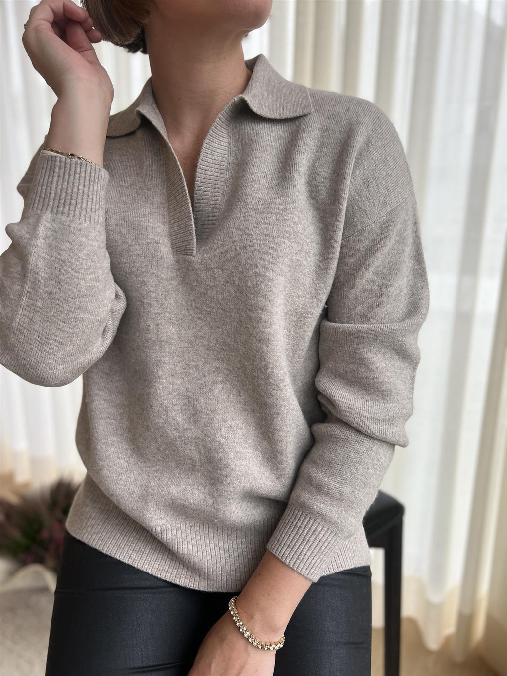 Lexington Peyton Boiled Merino Wool Knitted Polo Sweater