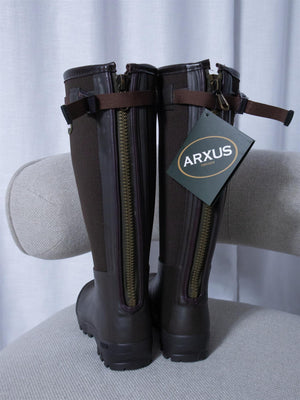 Arxus Primo Country Zip Rubber Boot Dark Brown