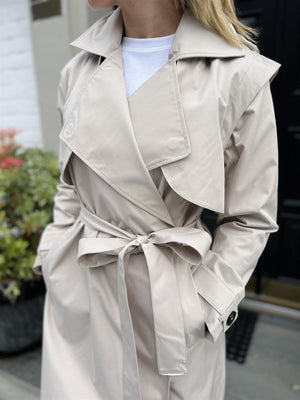 BRGN Regndråpe Trench Coat Sand