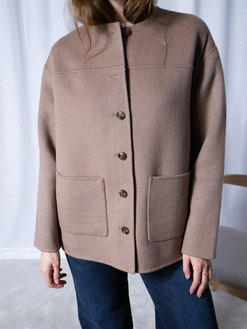 Lexington Double Faced Wool Blend Jacket Light Brown