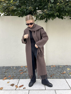 Christian Aks Eliza Lambswool Coat Brown mel