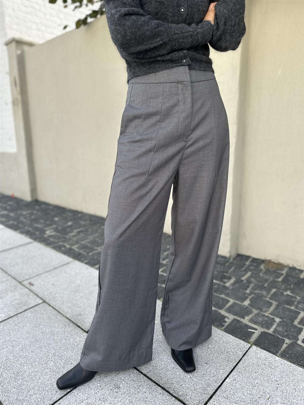 Cathrine Hammel Light Wool highwaist pant Grey melange