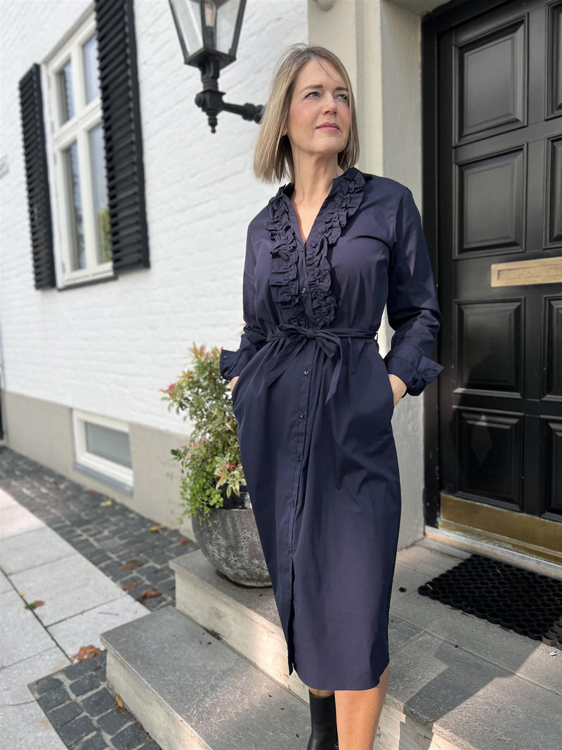 Stenströms Ivona dress Chest ruffles Blå