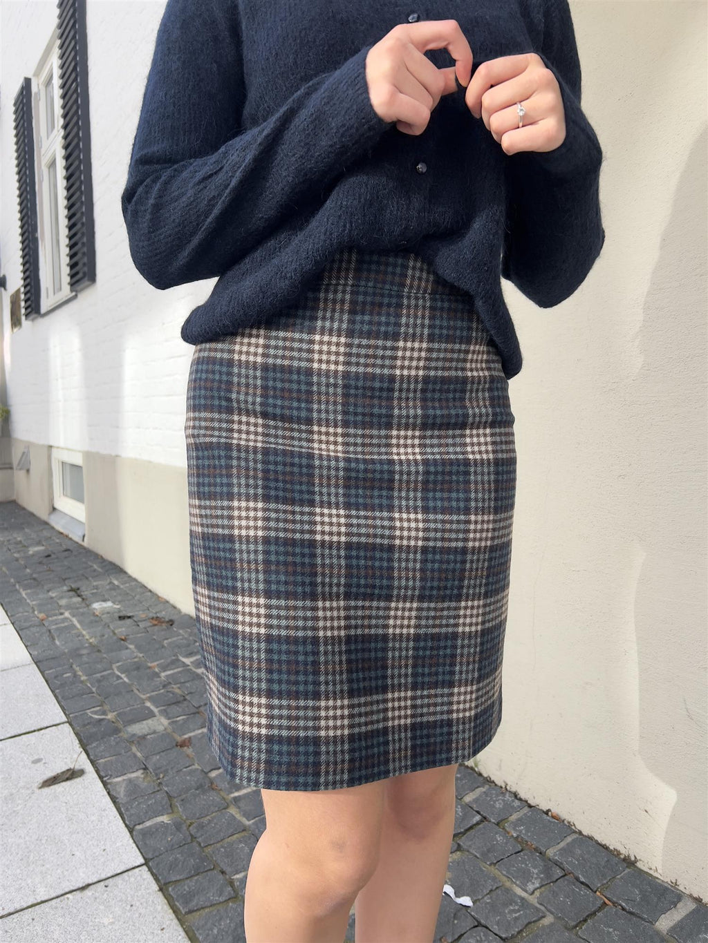 Stenstrøms Isadora Skirt short Navy check