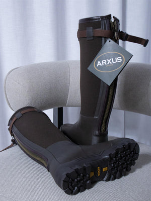 Arxus Primo Country Zip Rubber Boot Dark Brown