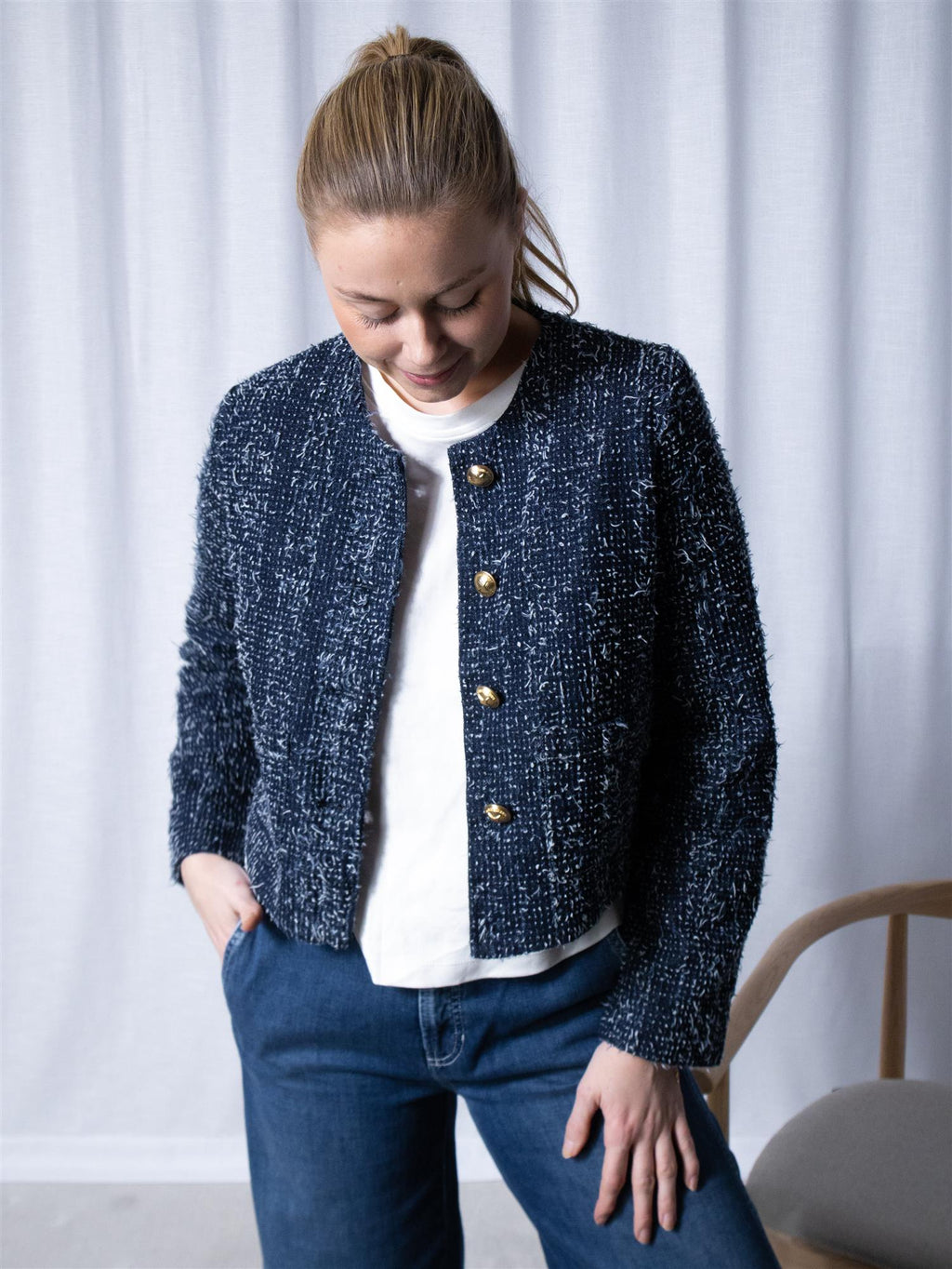 Fabienne Davis Denim Blazer Dark Indigo