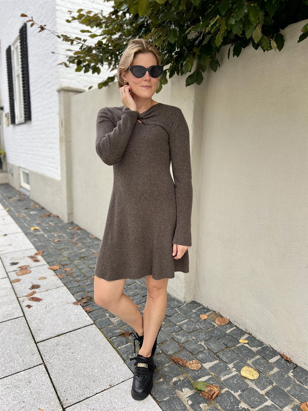 Camilla Pihl Myla Dress Dark Taupe Melange