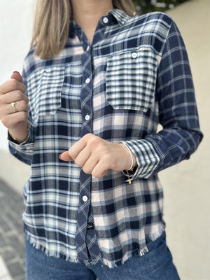 Rails Brando Sky navy mixed plaid