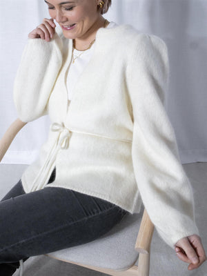 Ella&il Fredrikke Chunky Cardigan Bright White