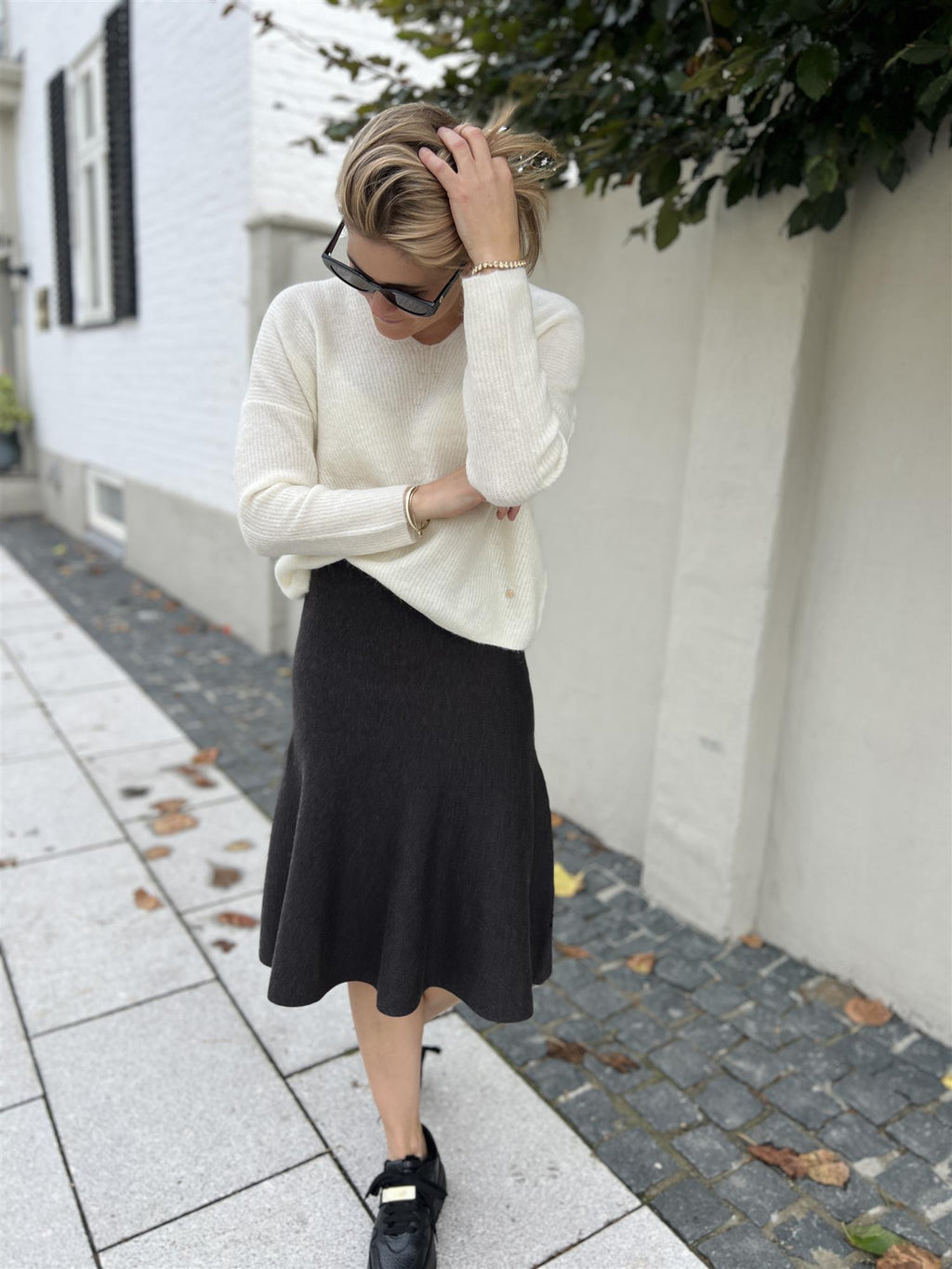 Ella&il Darja Merino Skirt Dark Brown Melange