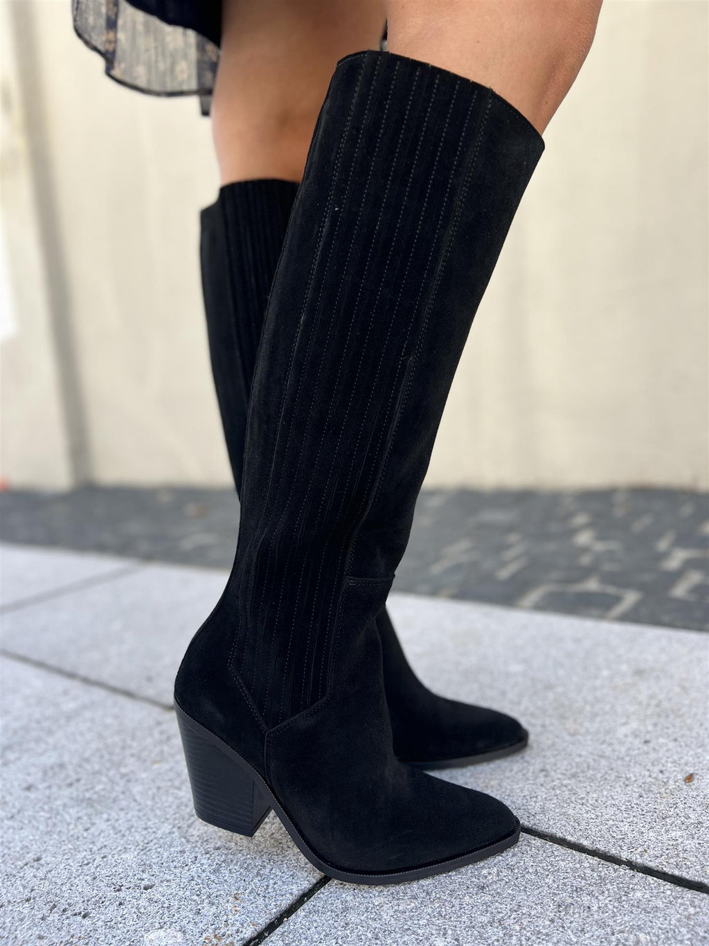 Camilla Pihl Wilma Knee Boot Black Suede