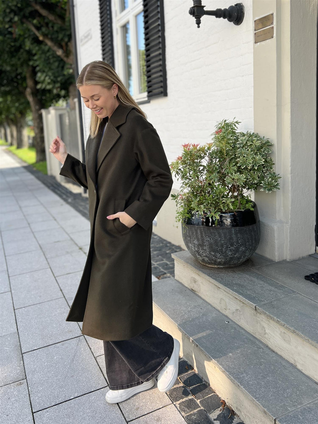 Sand Cashmere coat W-Fiden