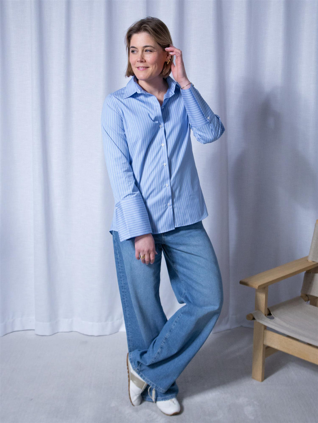 Julie Josephine Signature Shirt Blue Stripe