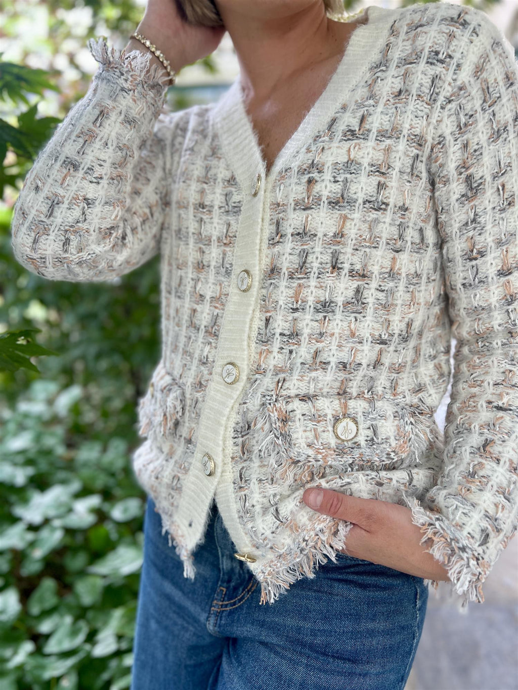 Hale Bob Jimena Cardigan Ivory