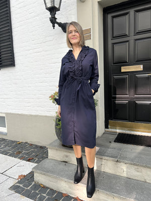 Stenströms Ivona dress Chest ruffles Blå