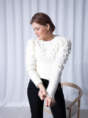 Ella&il Audrey chunky sweater Bright White