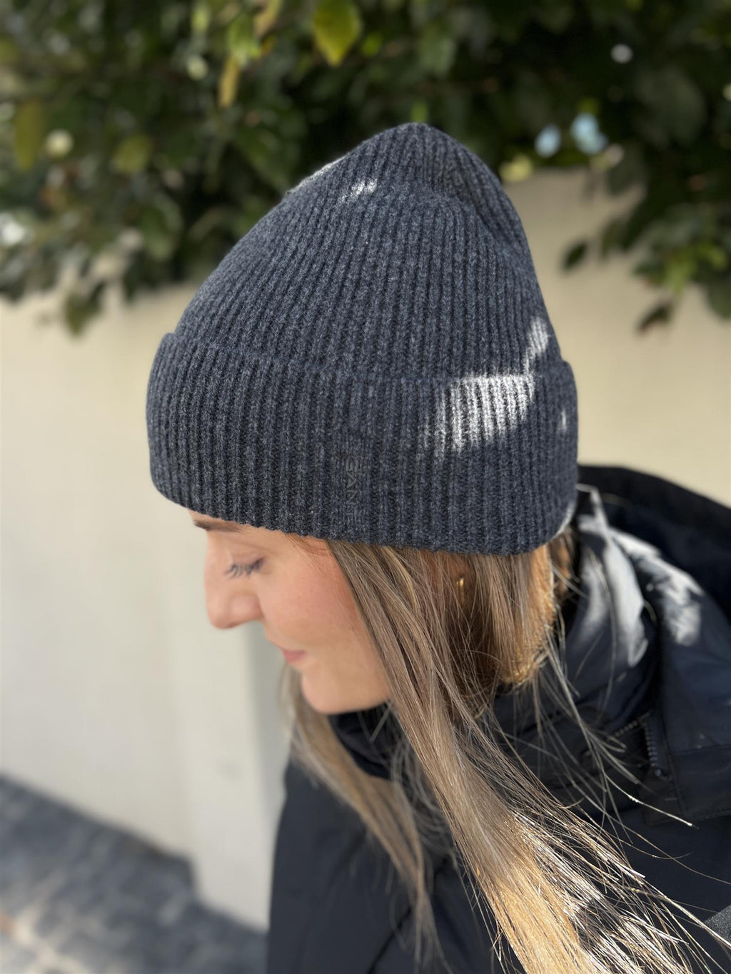 Gant Wool Ribbed Beanie Charcoal Melange