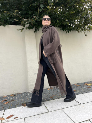 Christian Aks Eliza Lambswool Coat Brown mel