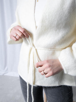 Ella&il Fredrikke Chunky Cardigan Bright White