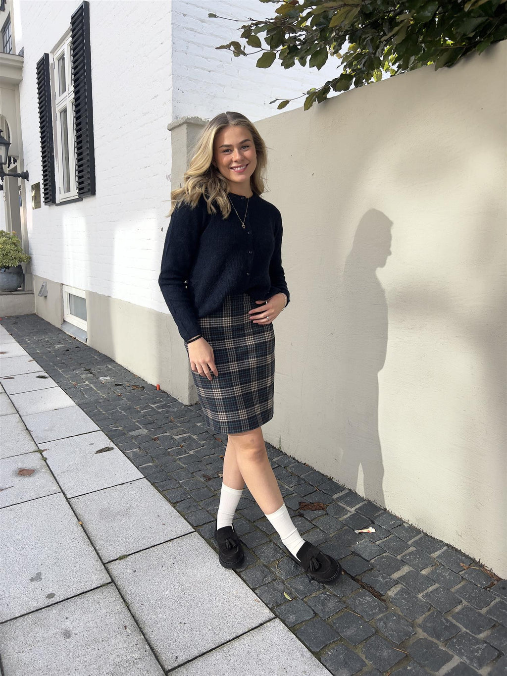 Stenstrøms Isadora Skirt short Navy check