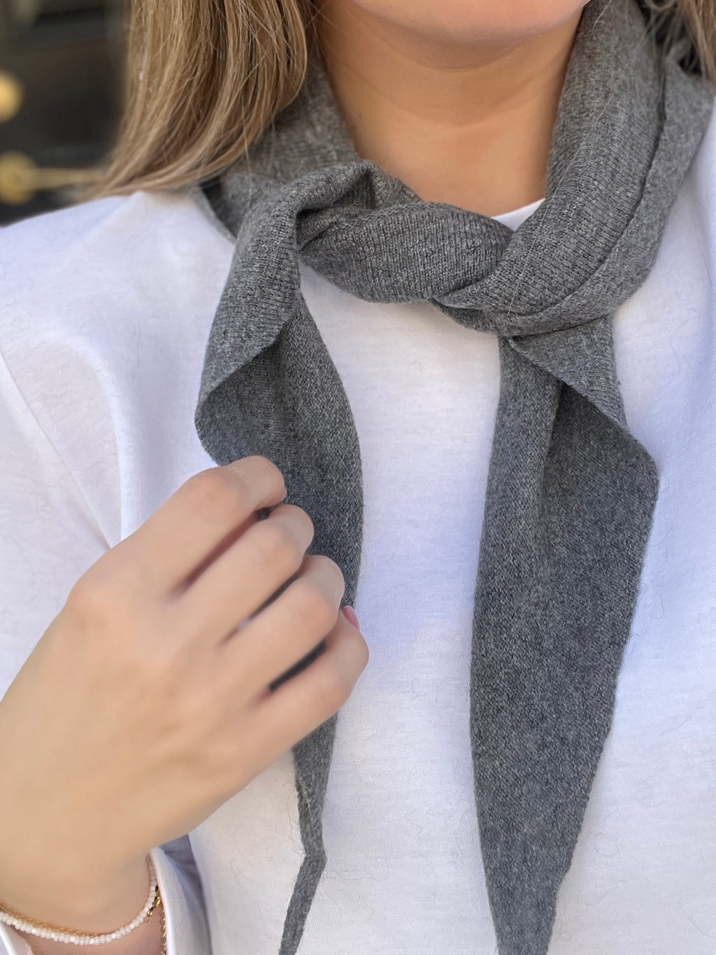 Christian Aks Mina Merino Scarf Grey mel